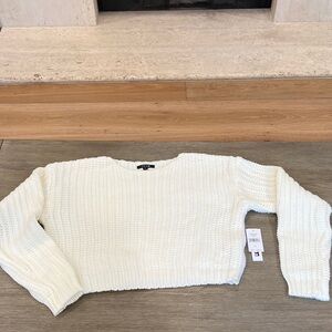 Girls XL -16 cream-colored knit sweater.NWT! Somewhat cropped but boxy/oversized